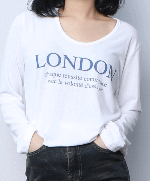 런던 유넥 긴팔 티셔츠