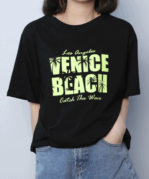 (1+1할인) 베니스 오버핏 반팔 티셔츠