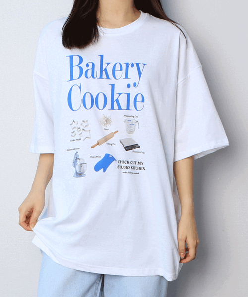(박스티) 베이커리 쿠키 오버핏 반팔 티셔츠
